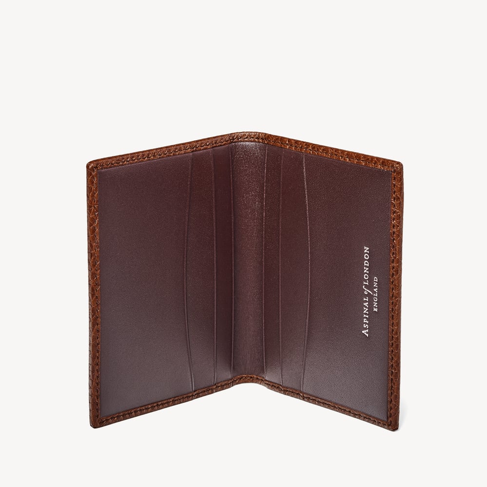 Double Fold Credit Card Holder Tobacco Pebble
