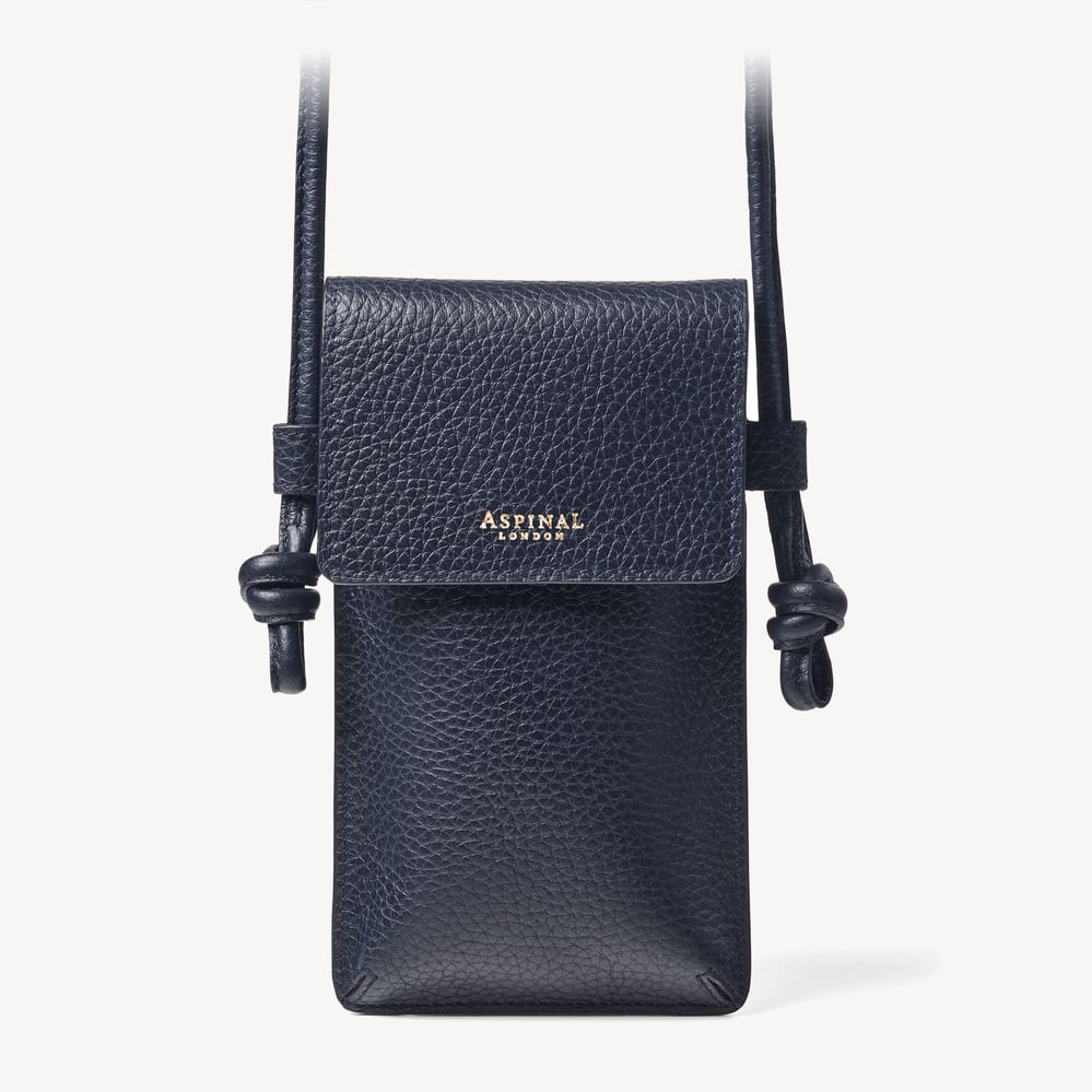 Ella Crossbody Phone Pouch Navy Pebble