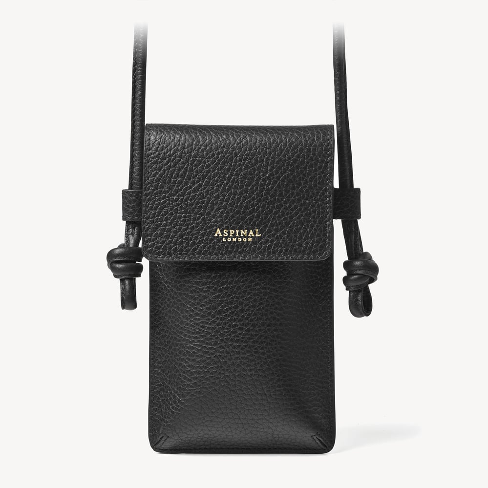 Ella Crossbody Phone Pouch Black Pebble