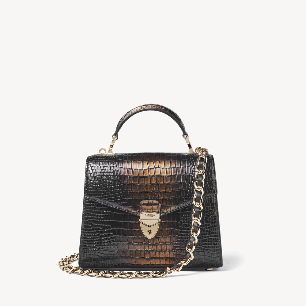 Midi Mayfair® 2 Deep Shine Black & Gold Ombre Croc