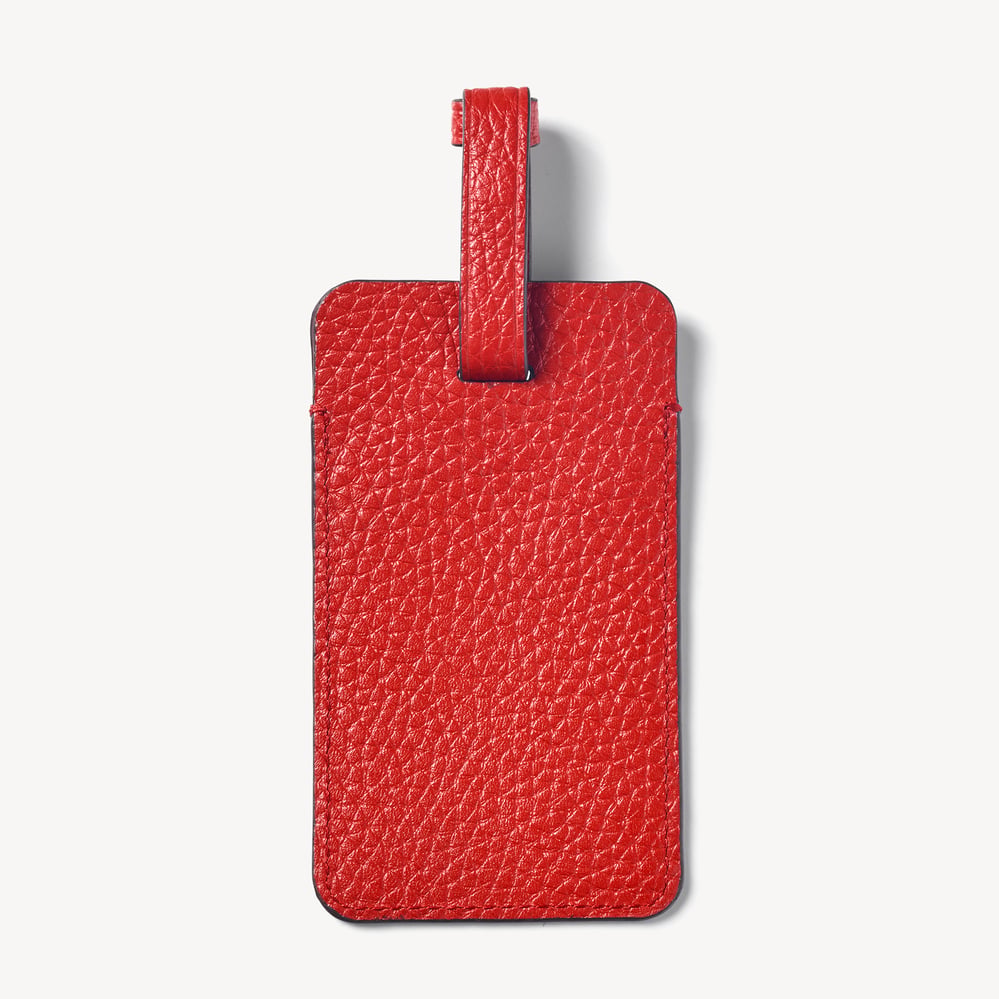 Luggage Tag Cardinal Red Pebble