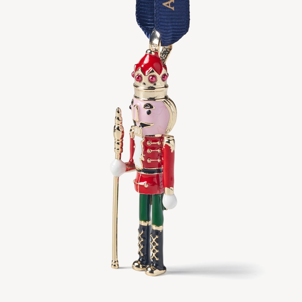 Nutcracker Soldier Decoration Gold Plated with Red Jacket