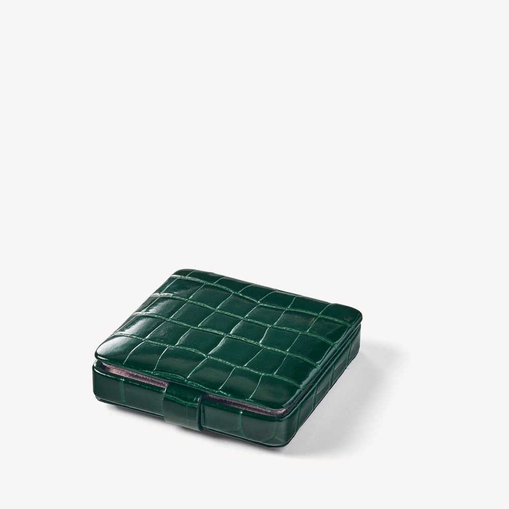 Compact Mirror Evergreen Patent Croc