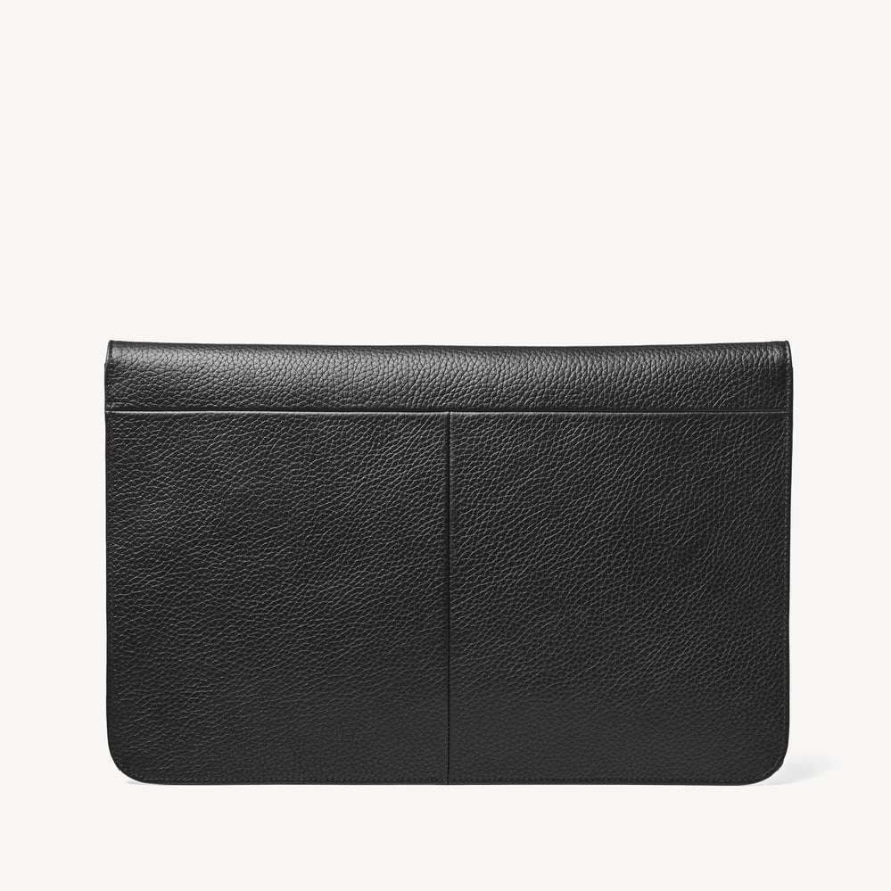 Leather Laptop Case Black Pebble