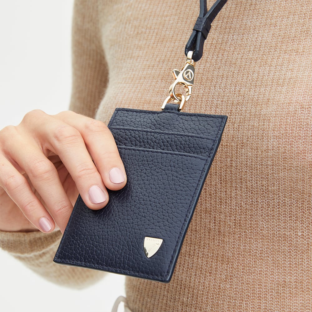 Lanyard ID & Card Holder Navy Pebble
