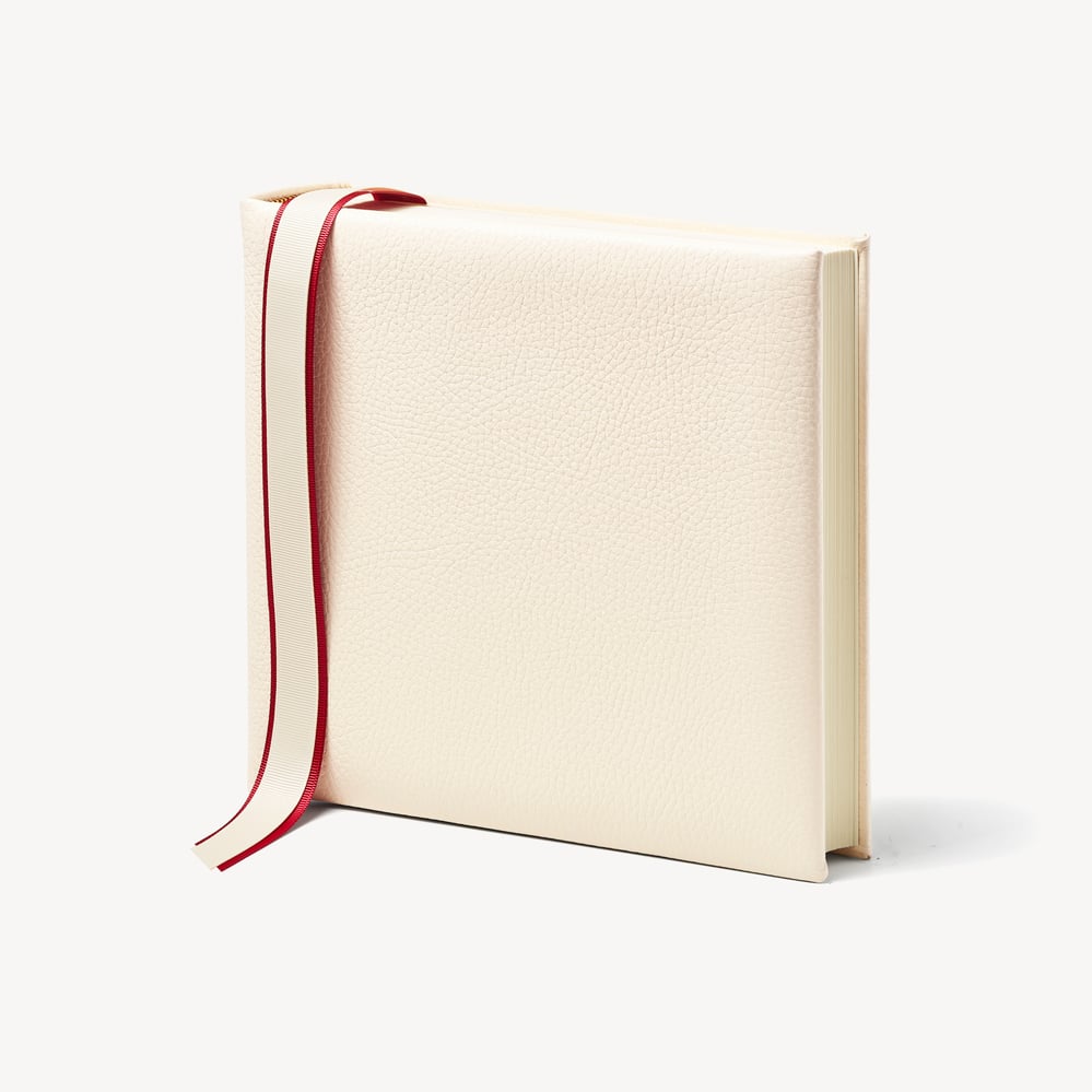 8-inch Leather Photo Album Ivory Pebble