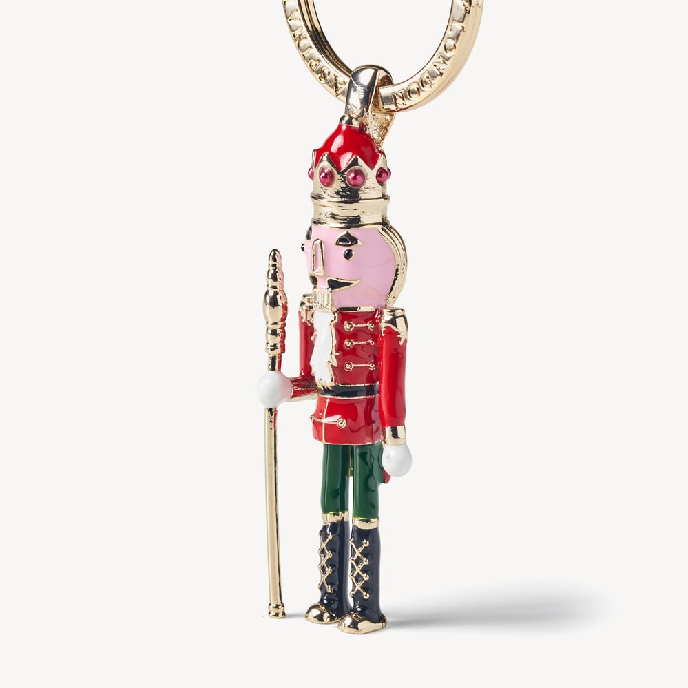 Nutcracker Keyring Gold Plated with Red Jacket