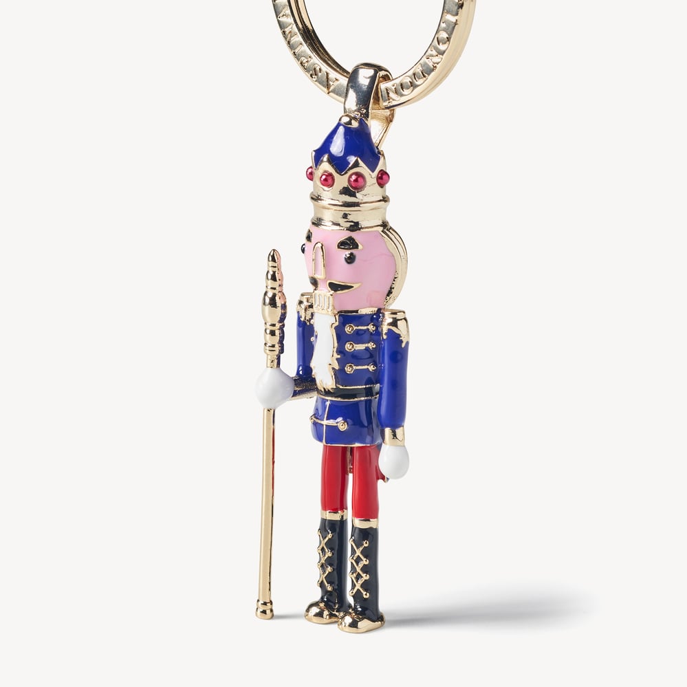 Nutcracker Keyring Gold Plated with Navy Jacket