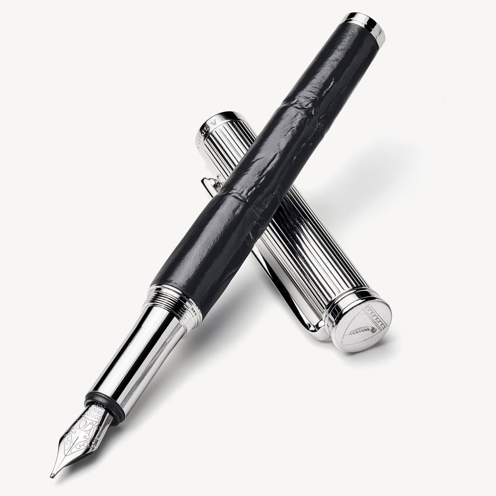 London Fountain Pen Deep Shine Black Croc