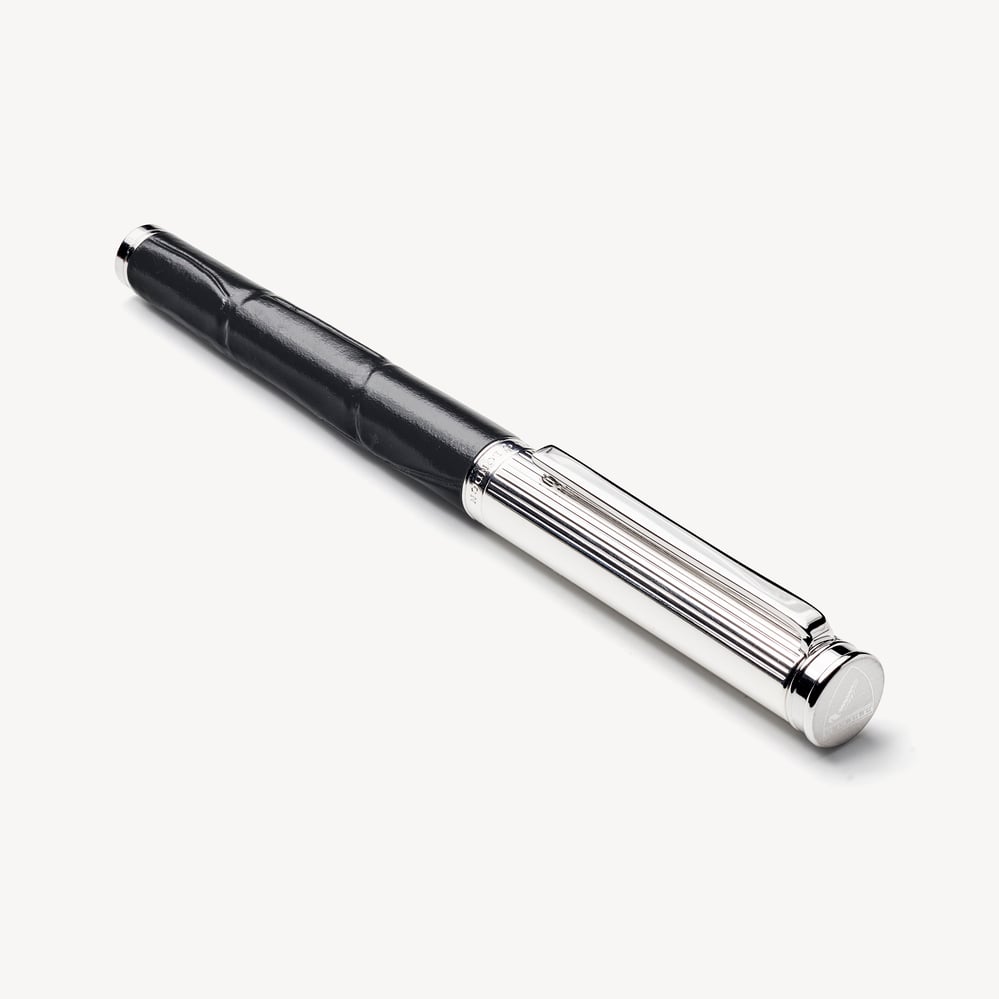 London Fountain Pen Deep Shine Black Croc