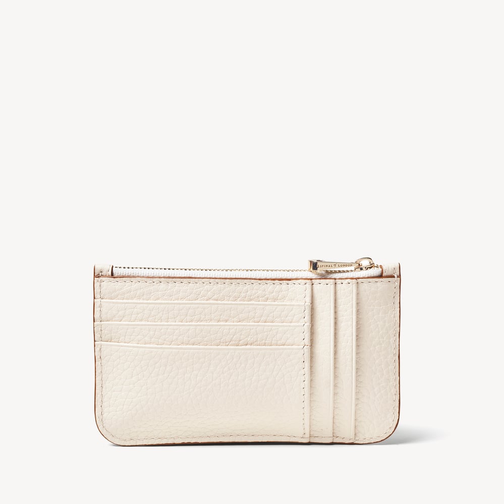 Ella Card & Coin Holder Ivory Pebble