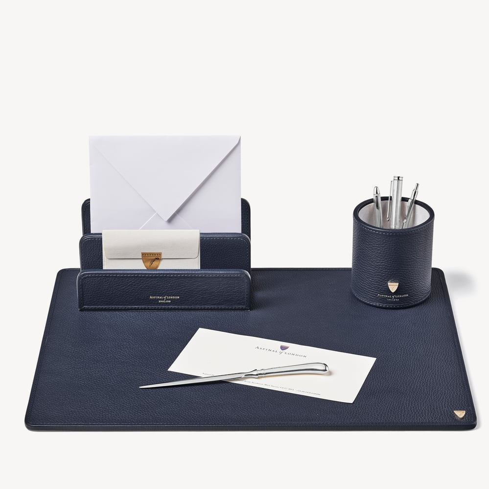 A3 Desk Pad Navy Pebble