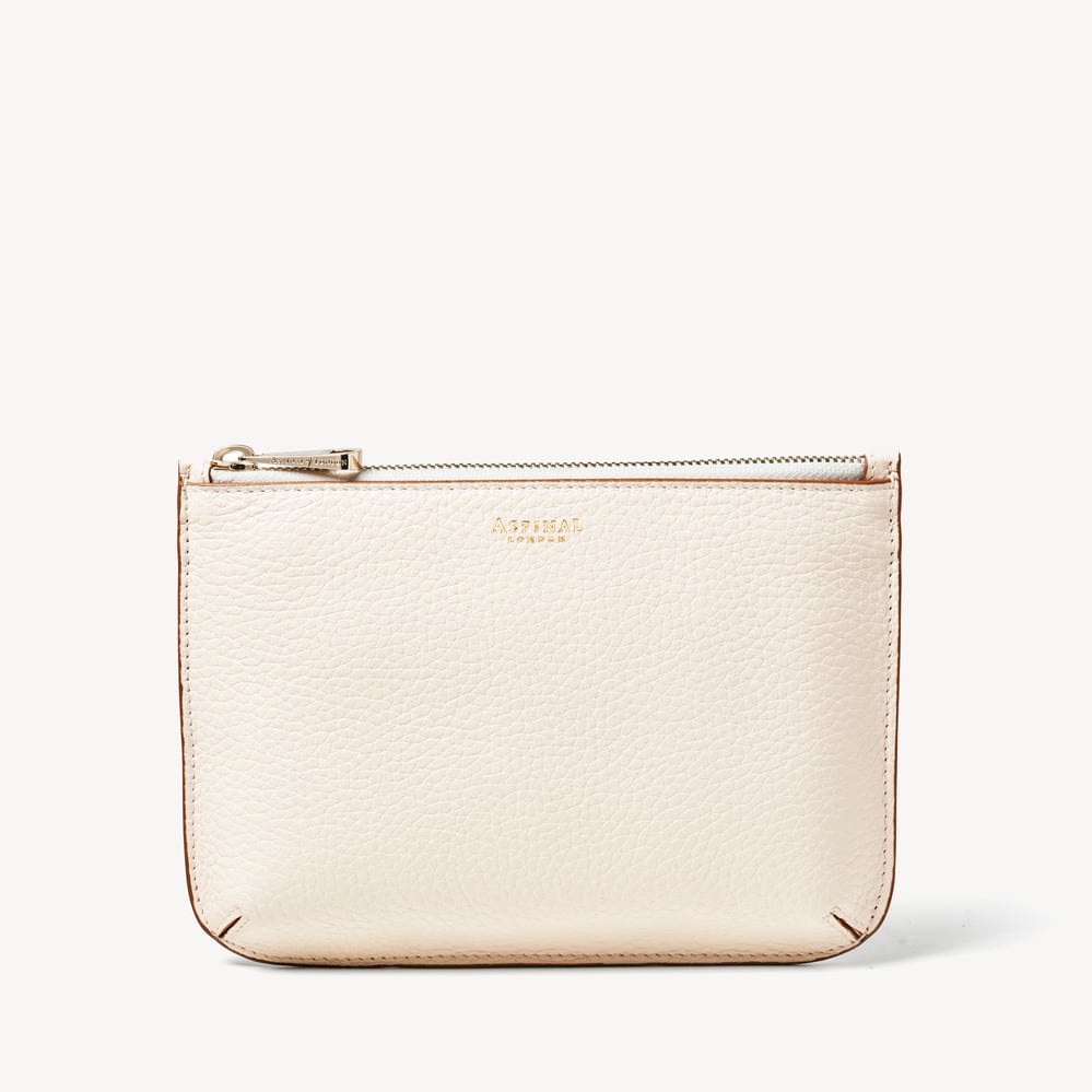 Medium Ella Pouch Ivory Pebble