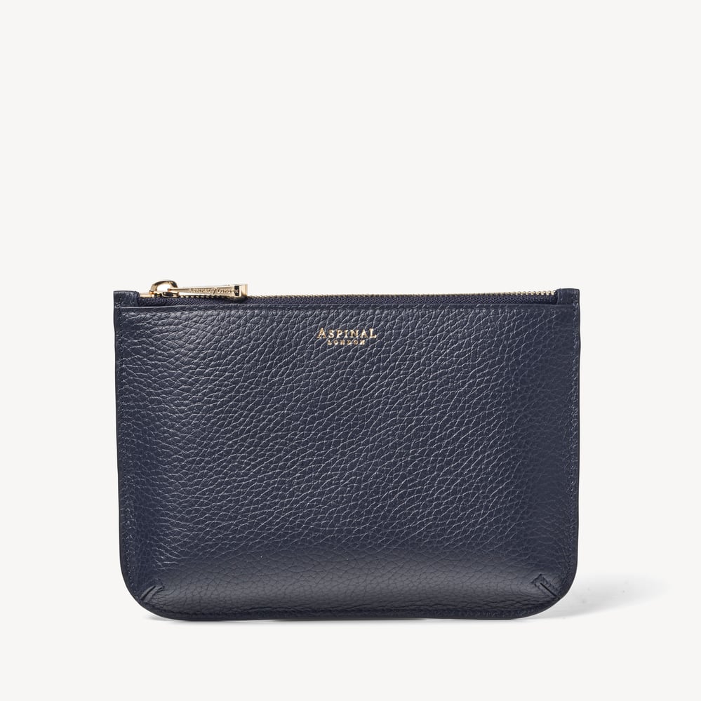 Medium Ella Pouch Navy Pebble