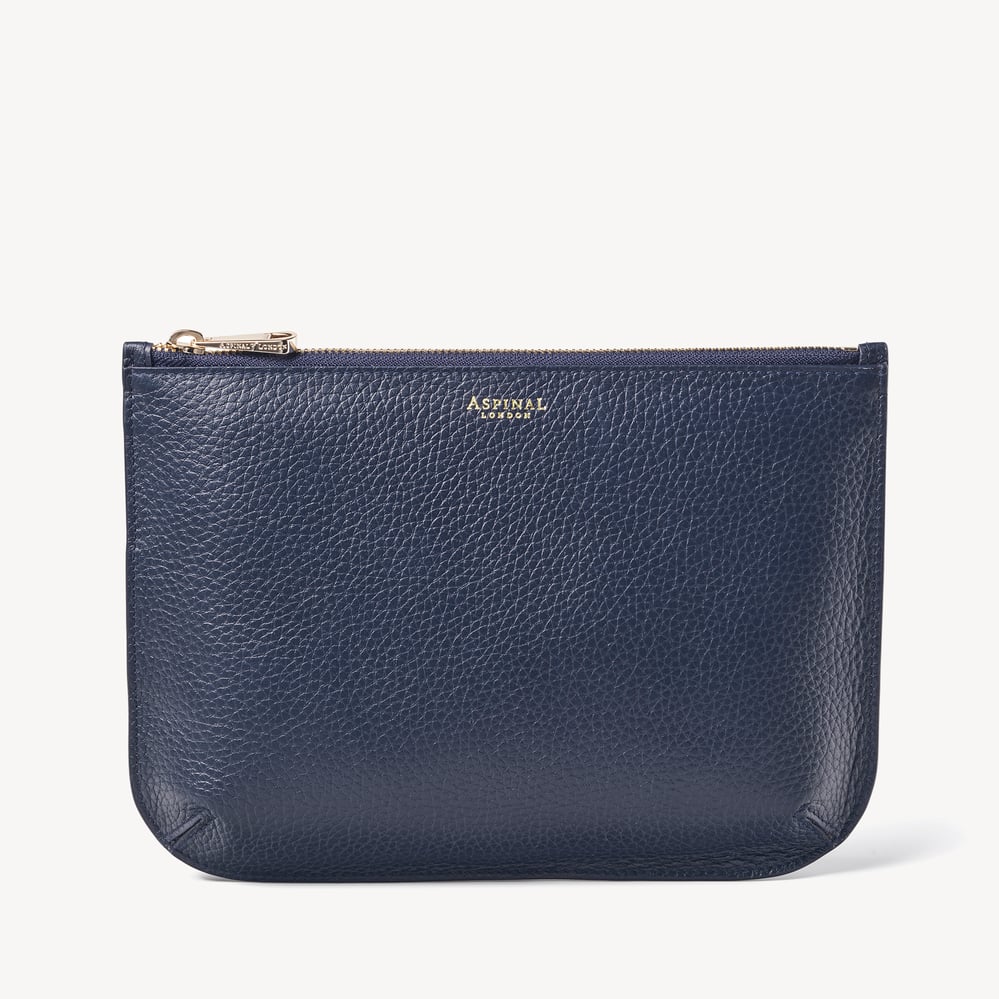Large Ella Pouch Navy Pebble