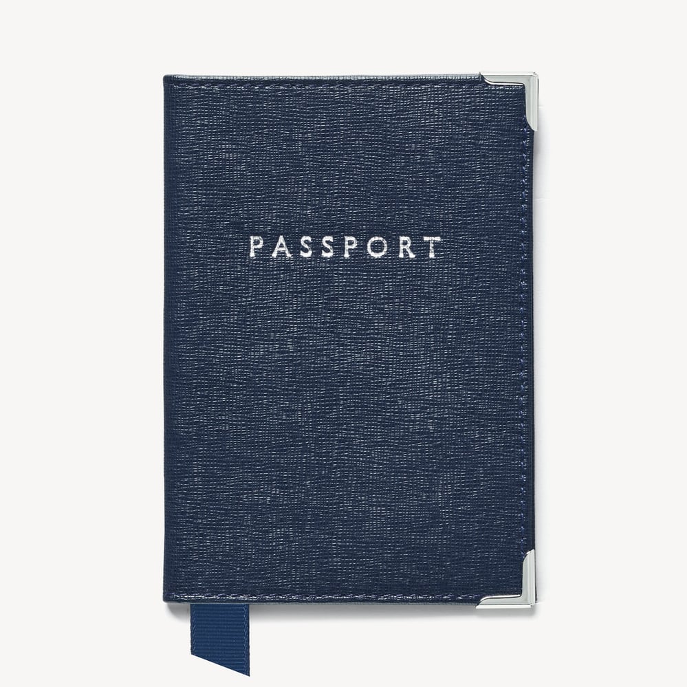 Passport Cover Navy Saffiano
