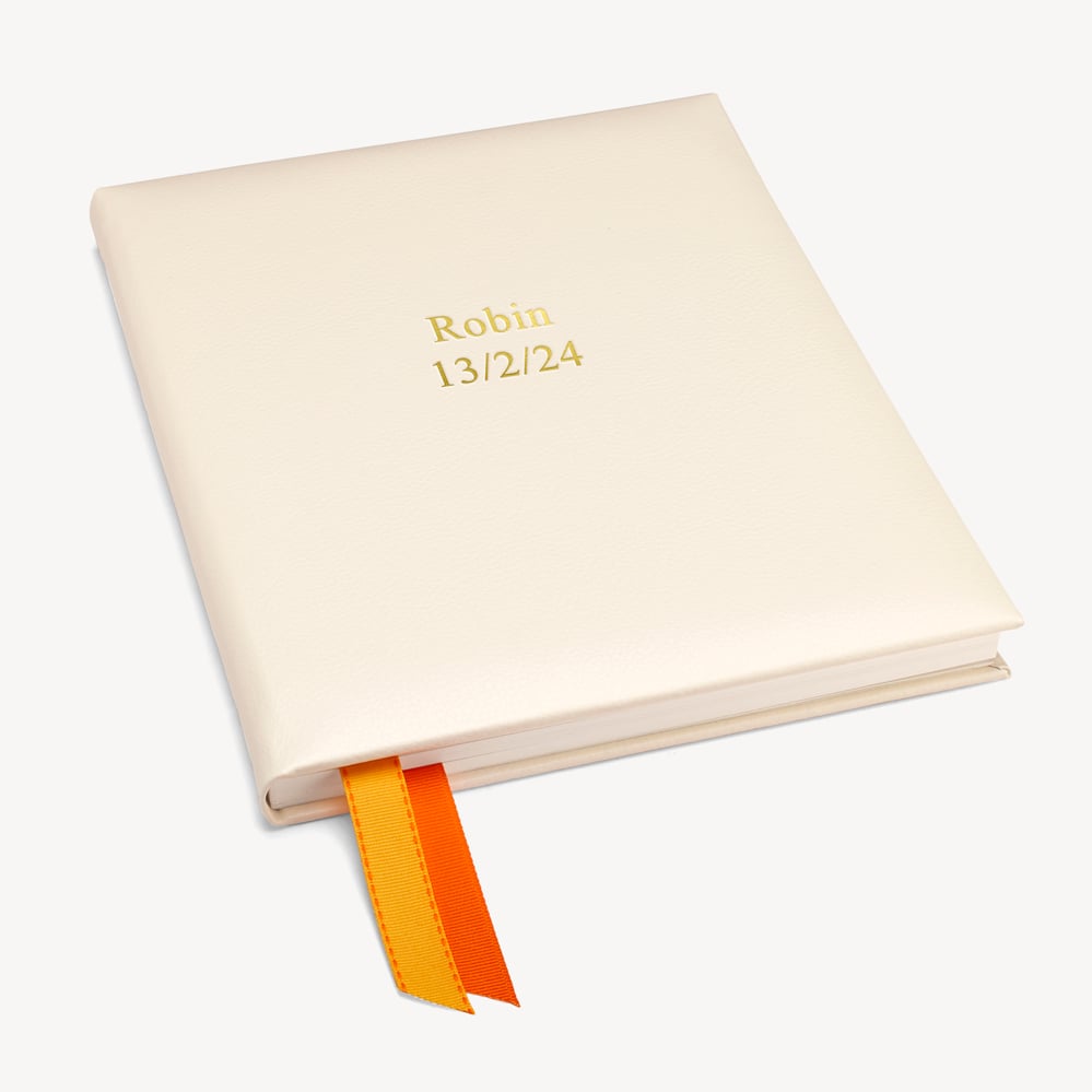 Deluxe Baby Record Book Smooth Ivory