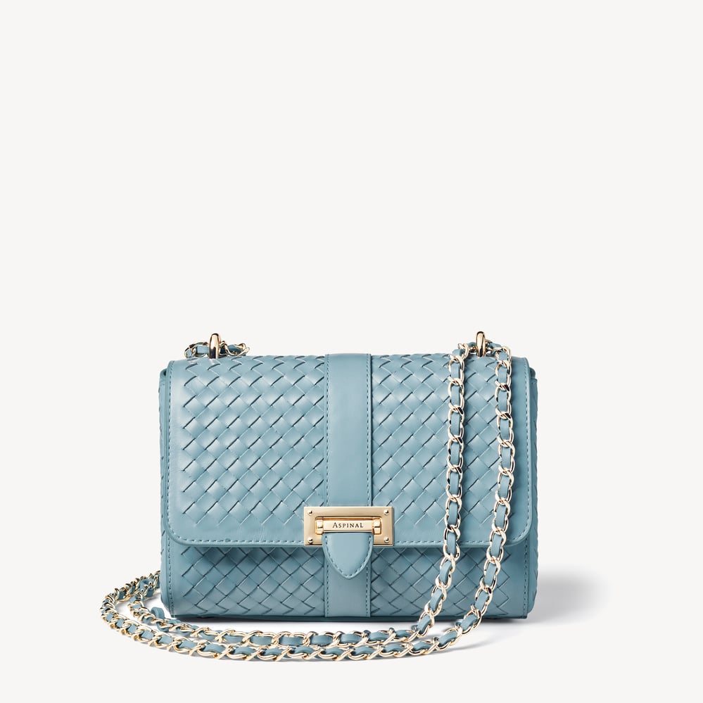 Lottie Cornflower Blue Woven Leather