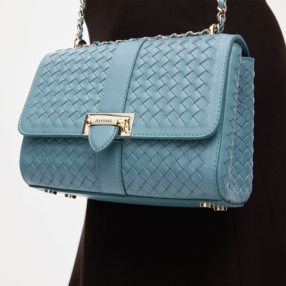 Lottie Cornflower Blue Woven Leather