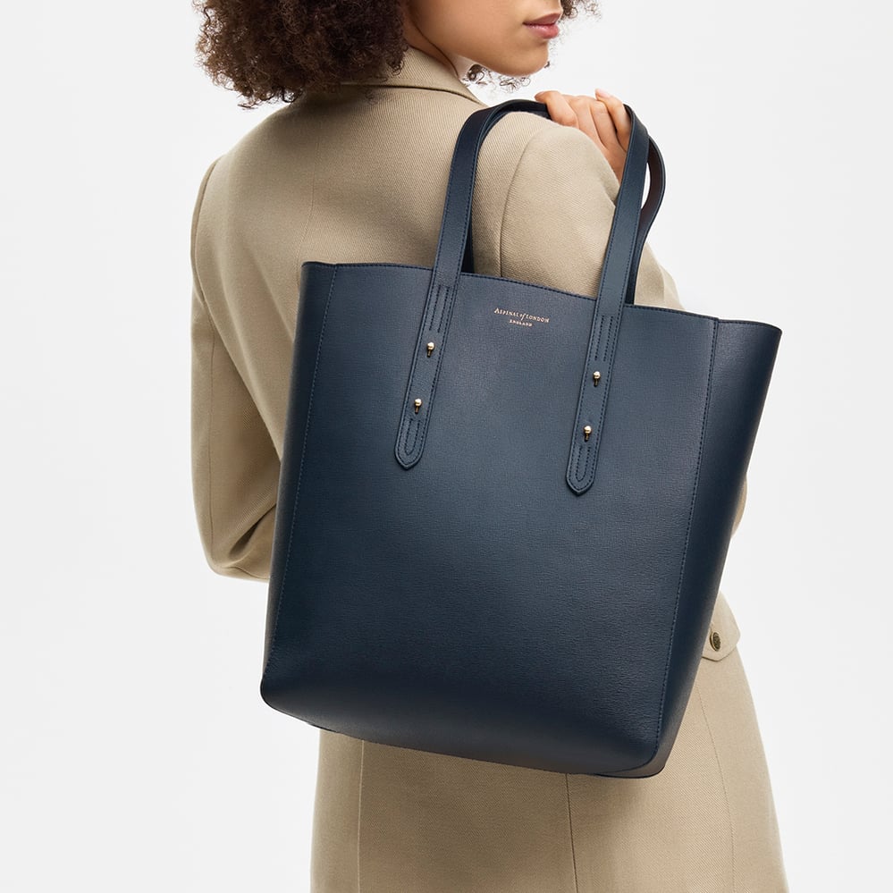 Essential Tote  Navy Saffiano