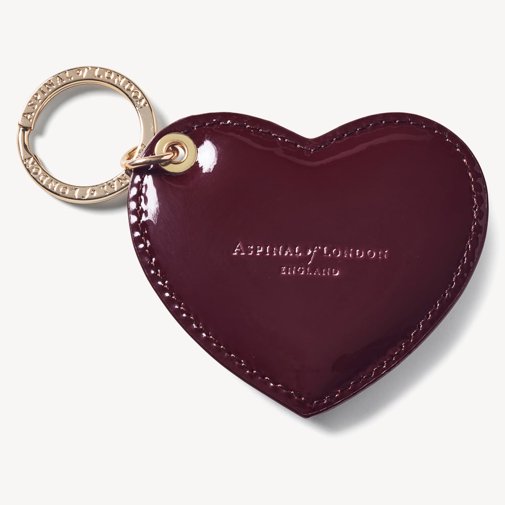 Heart Keyring Deep Shine Red Patent