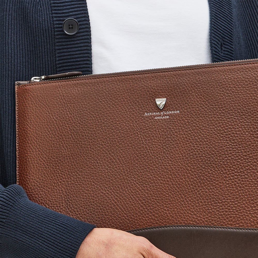City Leather Folio Case Tobacco Pebble