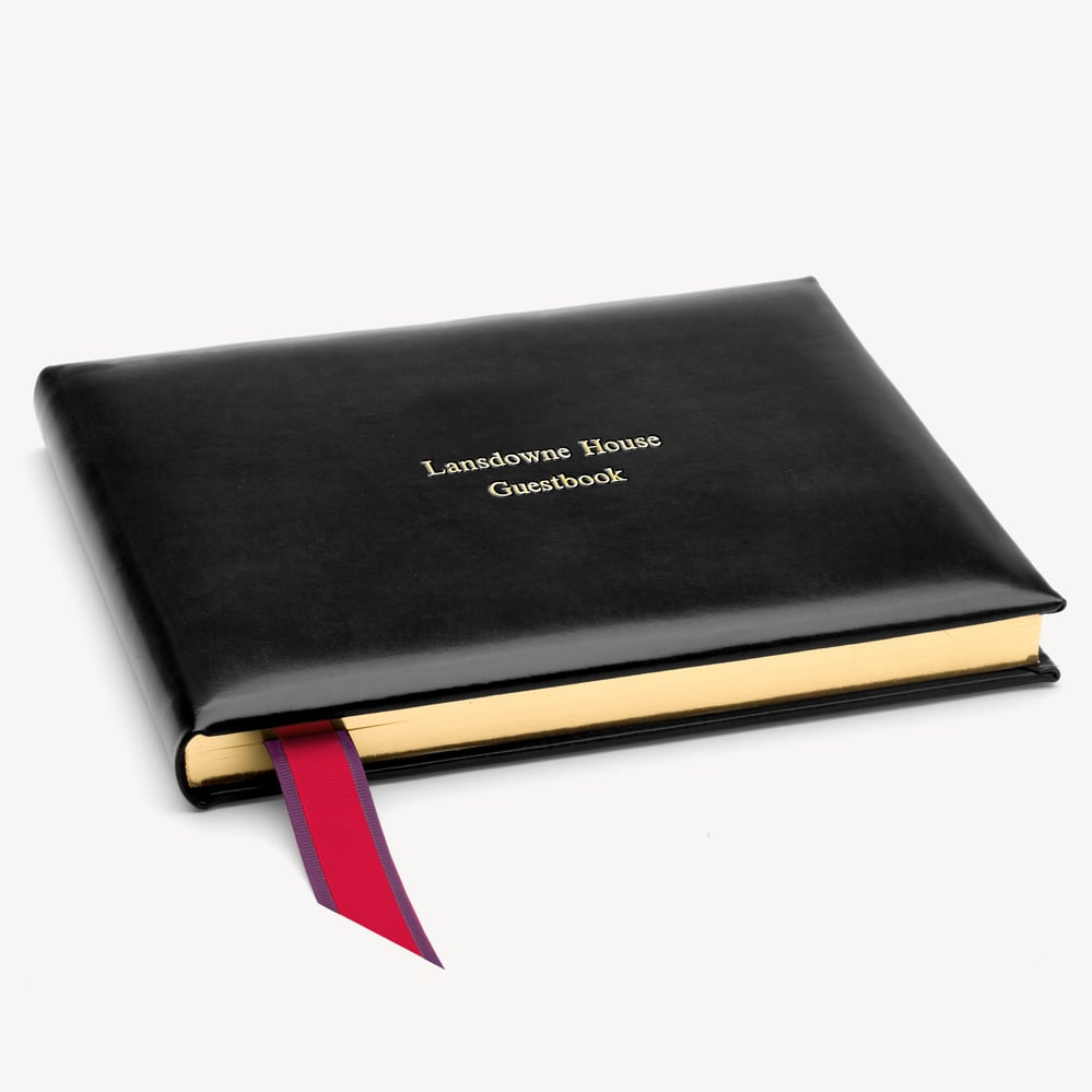 A4 Classic Leather Guest Book Smooth Black