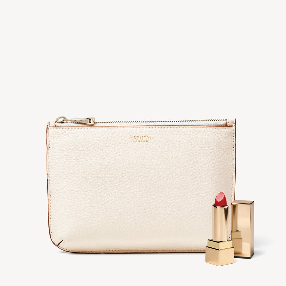 Medium Ella Pouch Ivory Pebble