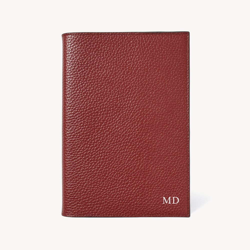 A5 Refillable Luxury Journal Merlot Pebble with Soft Suede Lining