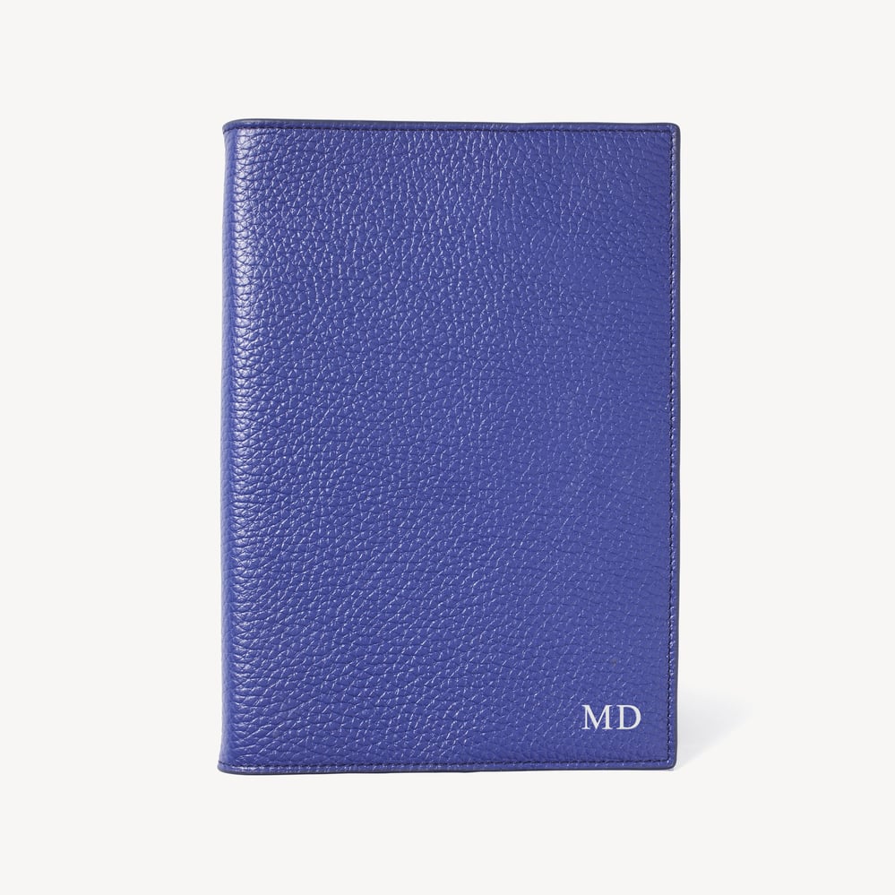 A5 Refillable Luxury Journal Cobalt Blue Pebble with Soft Suede Lining