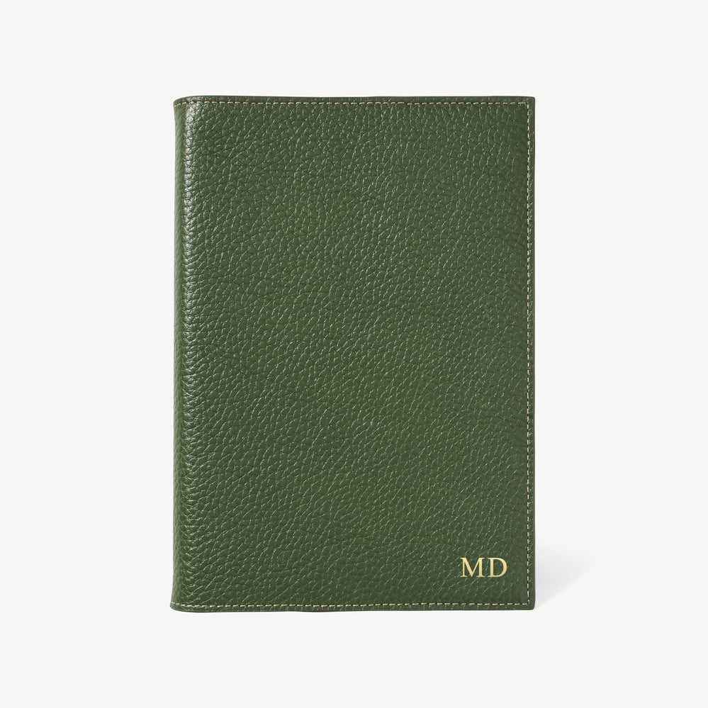 A5 Refillable Luxury Journal Racing Green Pebble with Soft Suede Lining