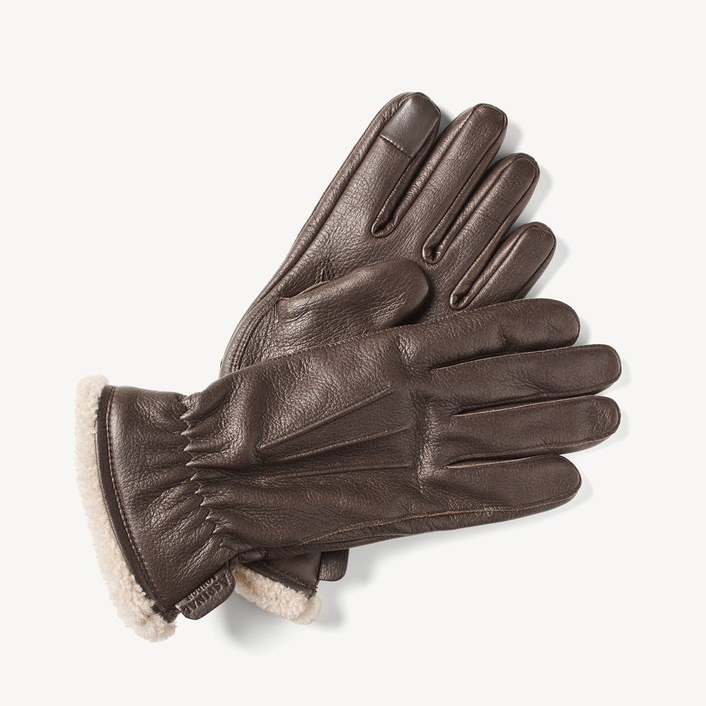 Men's Deerskin Leather Gloves Chocolate Deerskin