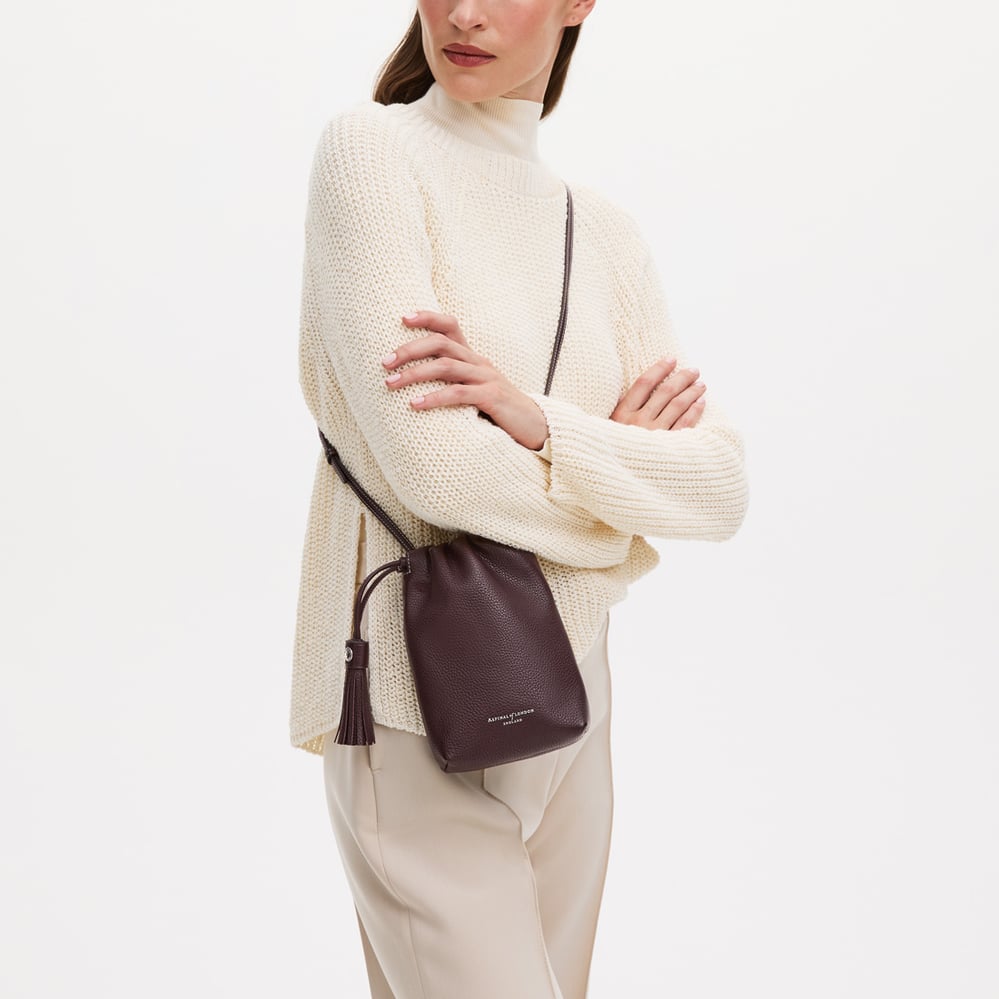 Soho Crossbody Pouch Wine Milled Pebble