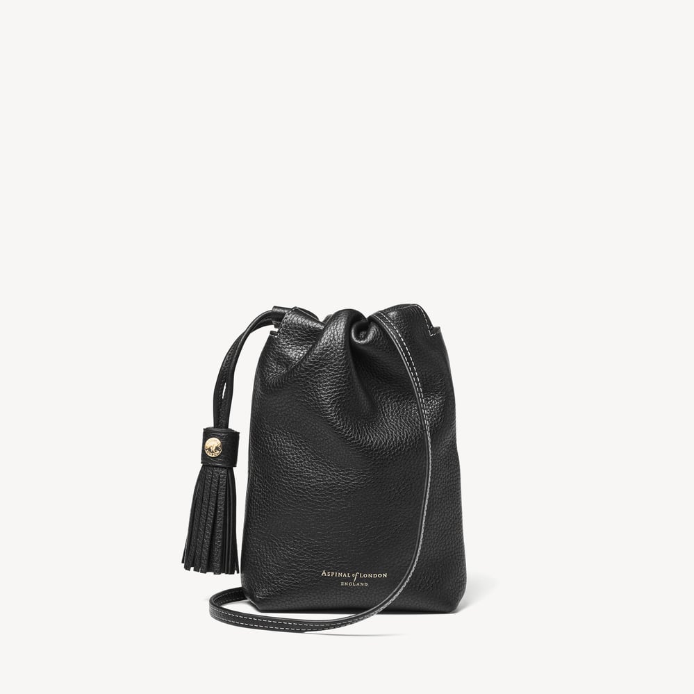 Soho Crossbody Pouch Black Milled Pebble