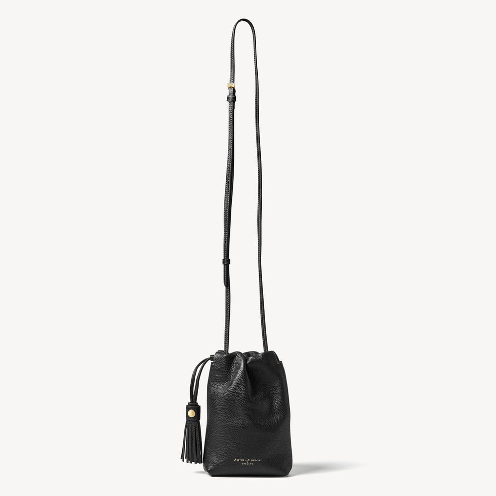 Soho Crossbody Pouch Black Milled Pebble