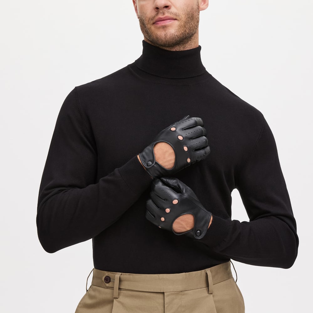 Men's Driving Gloves Black Nappa