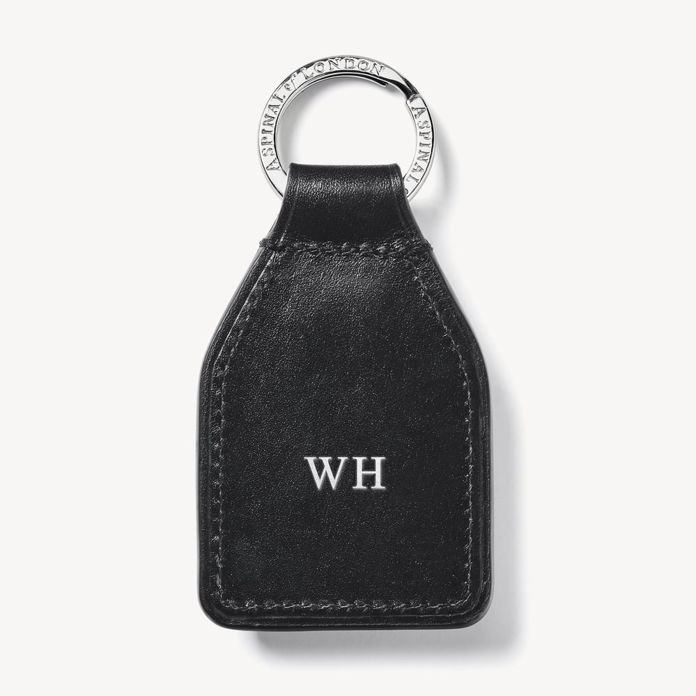 Shield Plaque Keyring Smooth Black