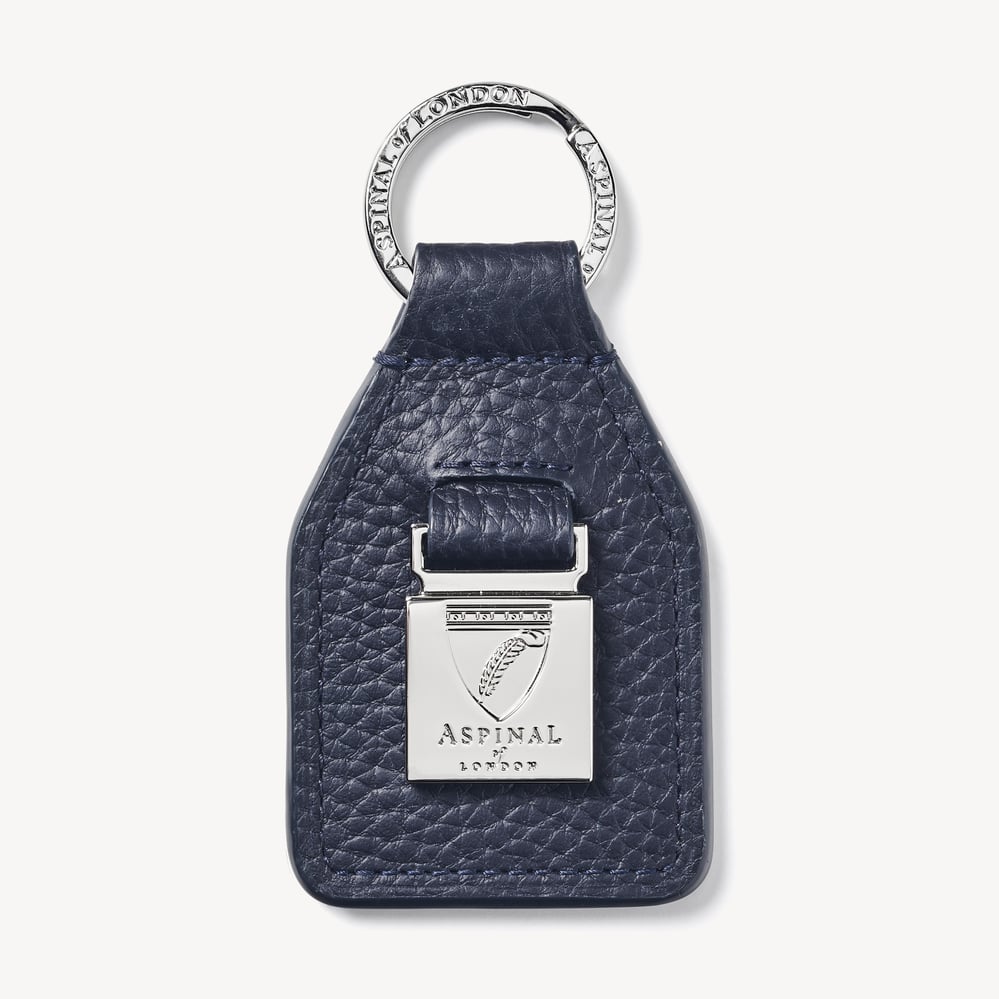 Shield Plaque Keyring Navy Pebble