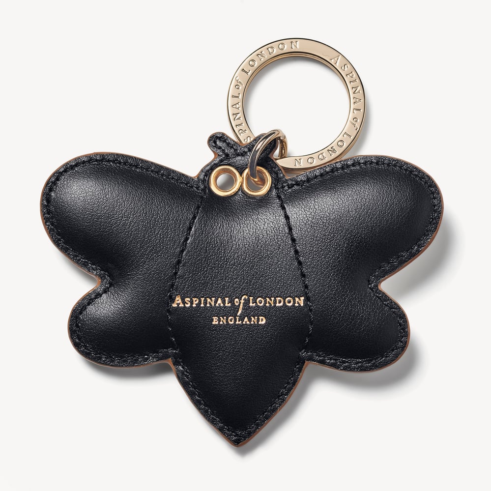 Bee Keyring Smooth Ivory, Black & Honey