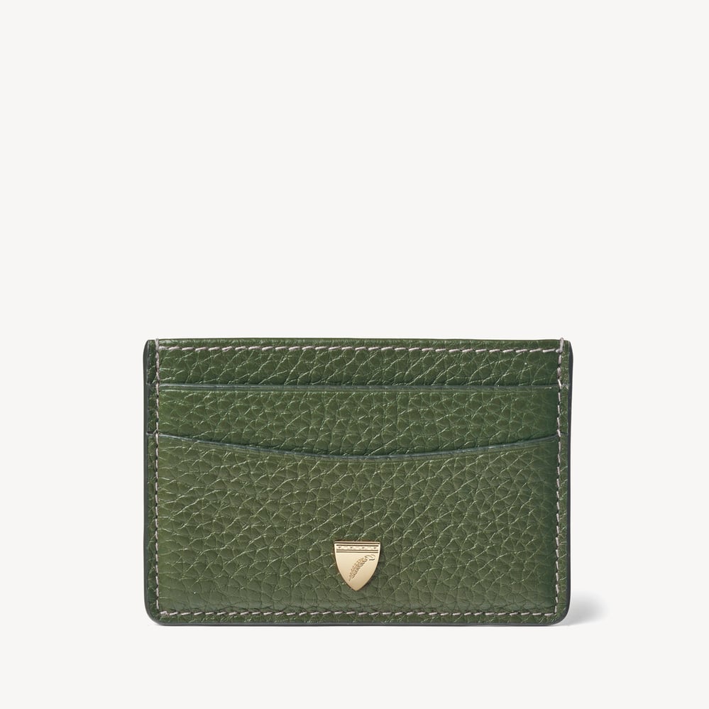 Slim Credit Card Holder Racing Green Pebble