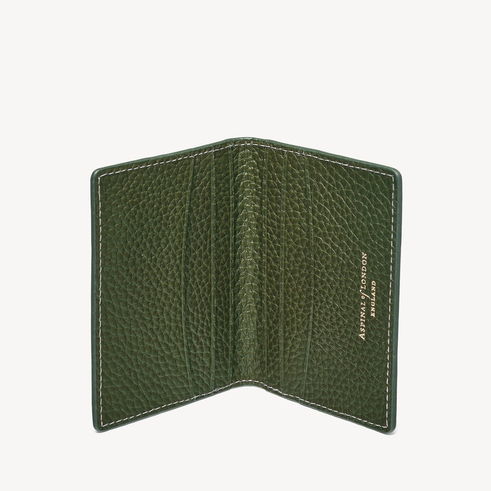 Double Fold Credit Card Holder Racing Green Pebble