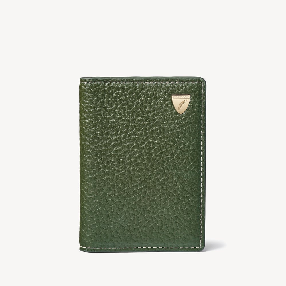 Double Fold Credit Card Holder Racing Green Pebble