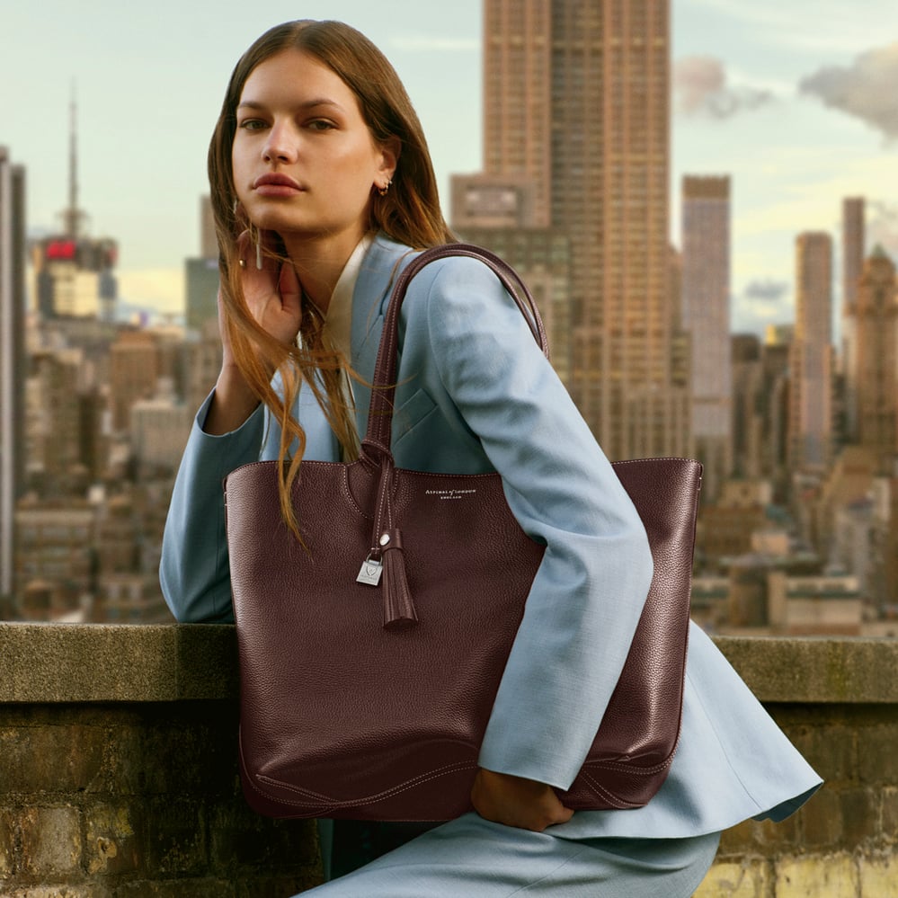 Hudson Tote Wine Milled Pebble