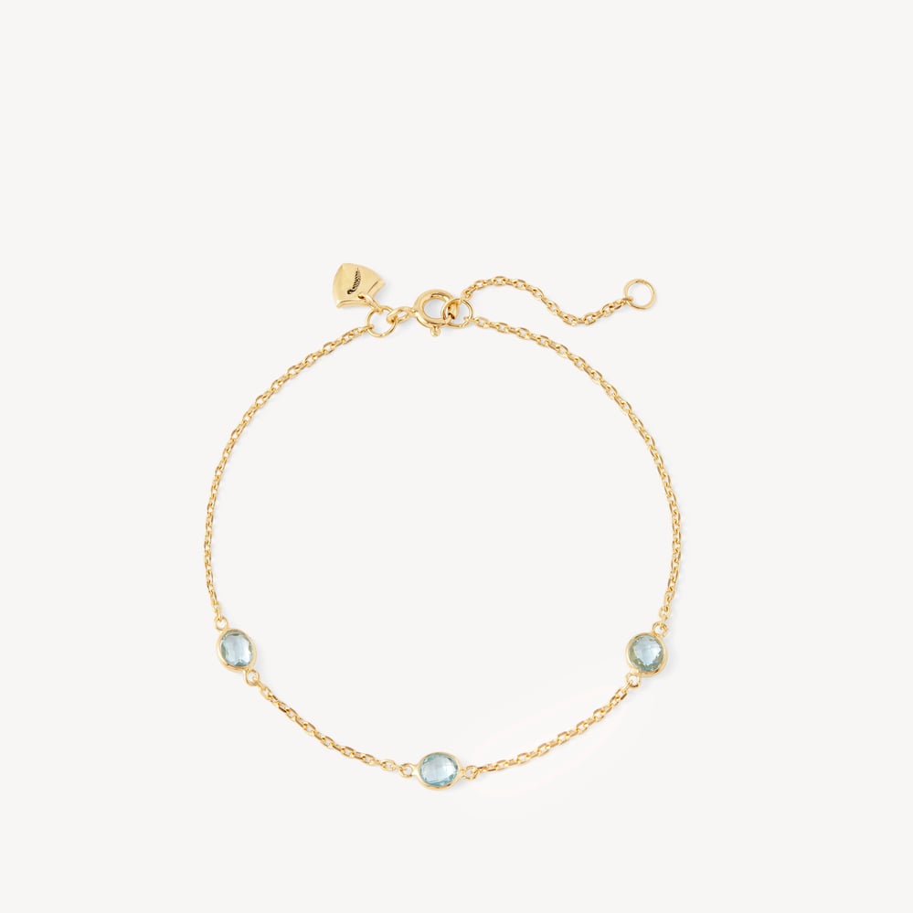 Gemstone Bracelet Swiss Blue Topaz & 18ct Gold Vermeil