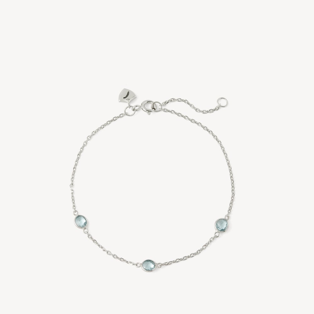 Gemstone Bracelet Swiss Blue Topaz & Sterling Silver 925