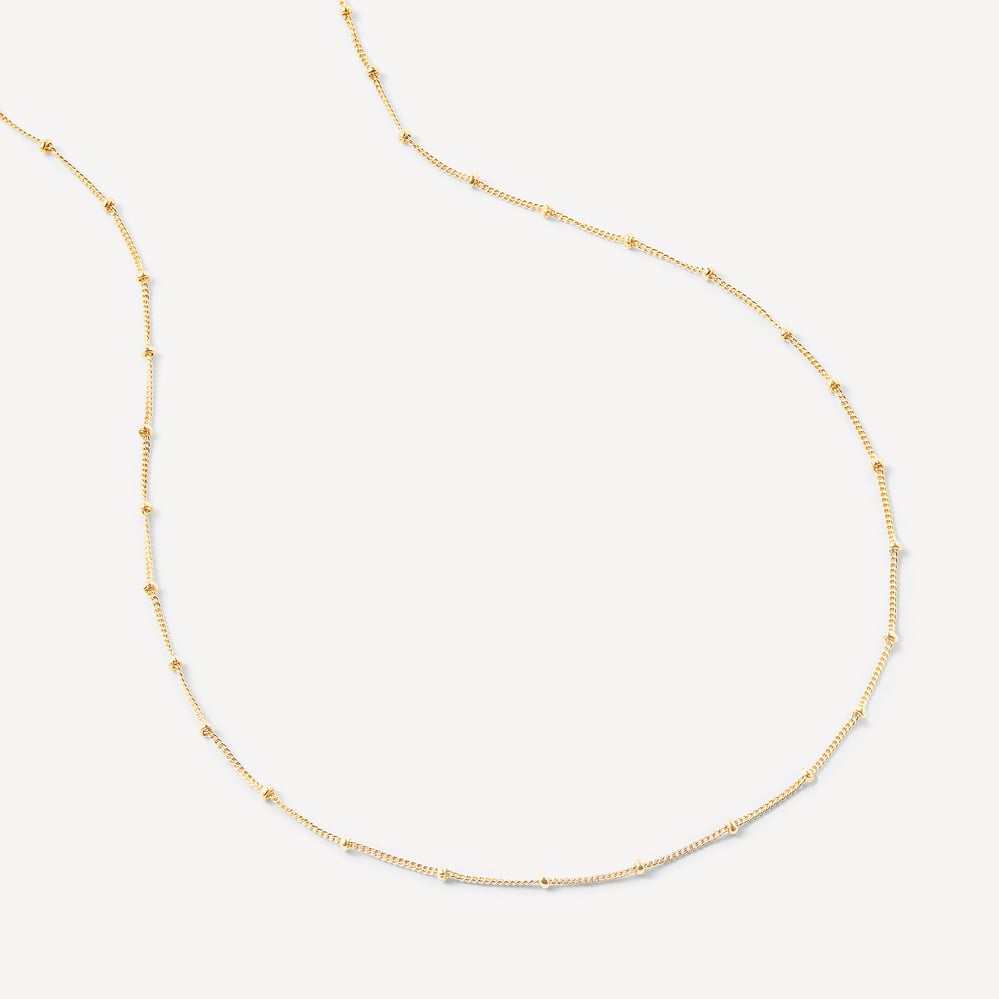 16-inch Beaded Necklace 18ct Gold Vermeil