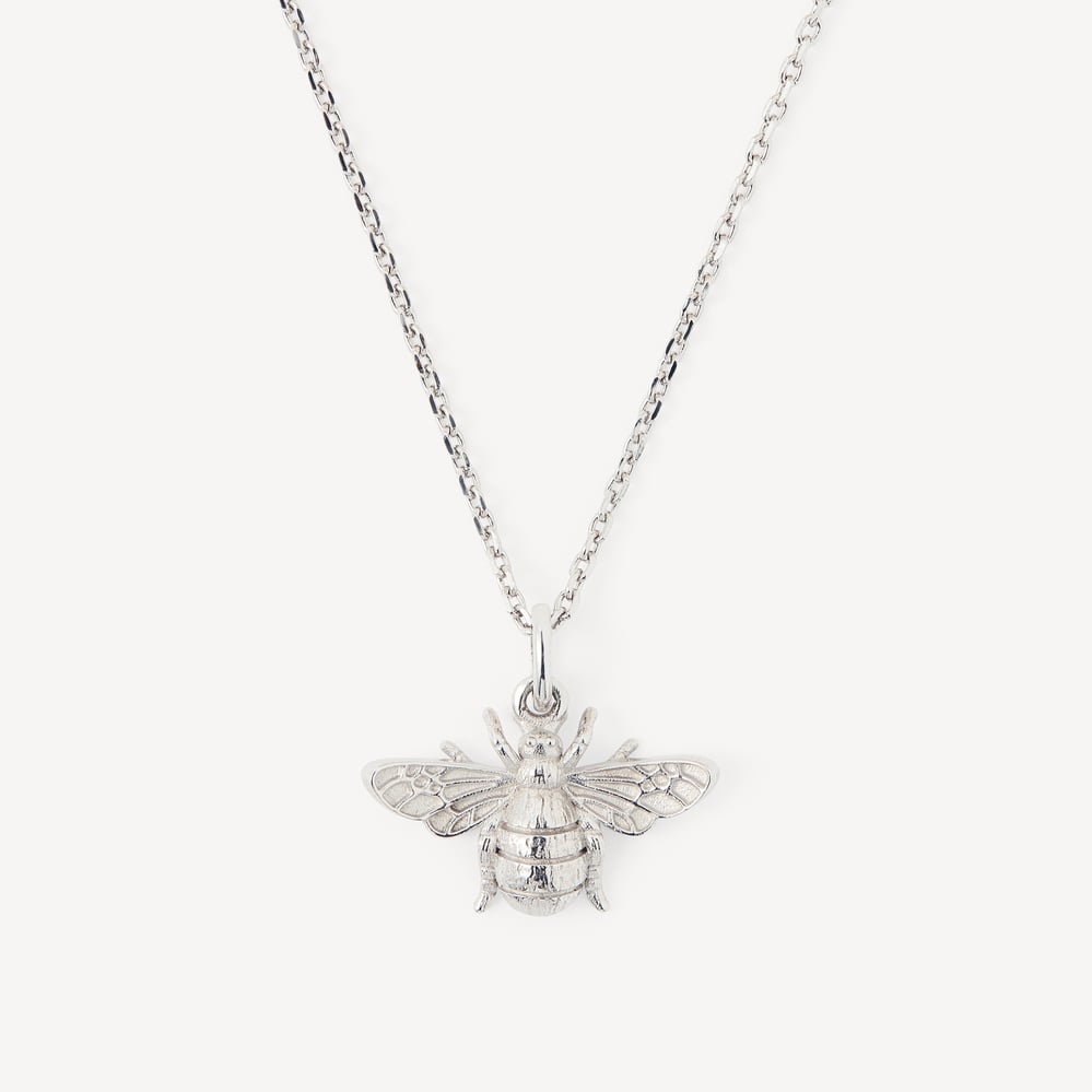 Bee Charm Necklace Sterling Silver 925