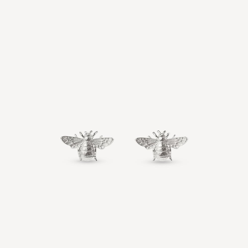 Bee Stud Earrings Sterling Silver 925