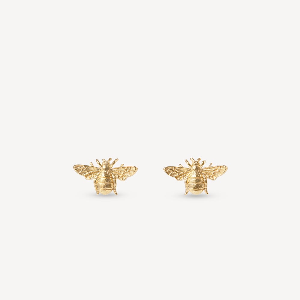 Bee Stud Earrings 18ct Gold Vermeil