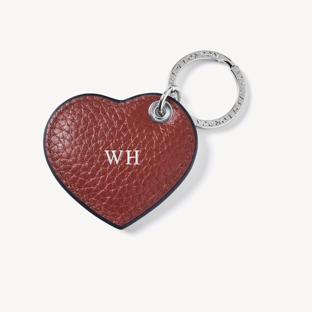 Small Heart Keyring Merlot Pebble